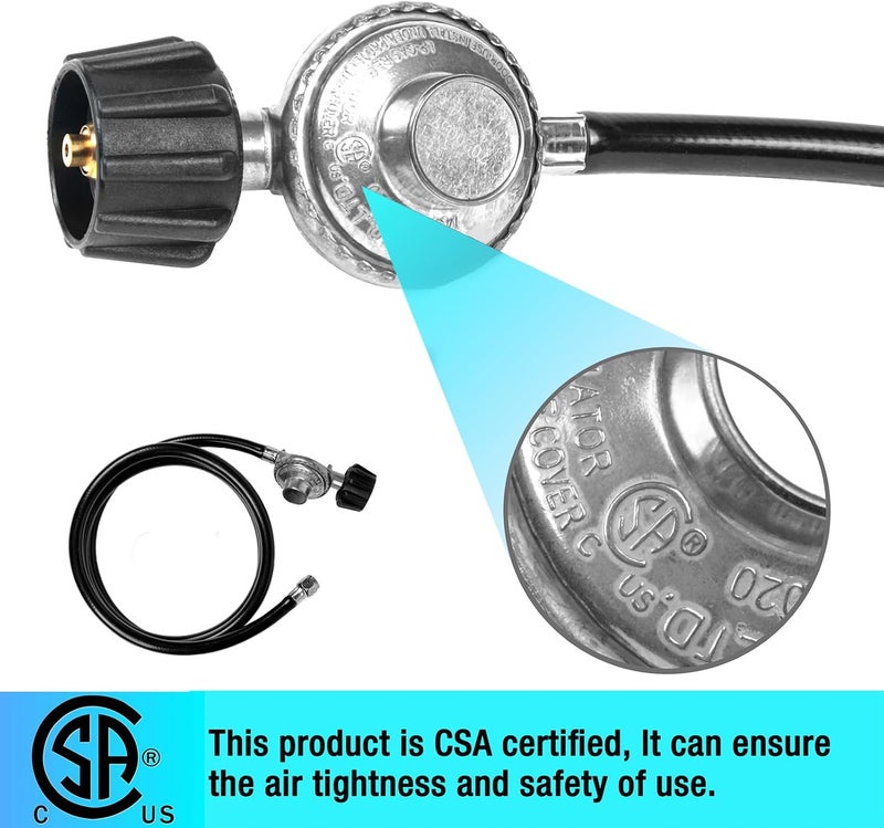 GrillAce Gas Grill Regulator and Hose, Replacement for Weber, Charbroil, Nexgrill Grill, Propane Patio Heater and Fire Pit... (3FT+6FT) - Image 5